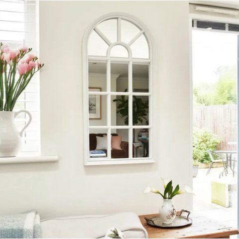 Genérico - Espejo Modelo Ventana Blanco 70X35 Cm Decorativo