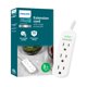 thumbnail image 1 of Cable de extensión Philips de 3 salidas de 2,4 m con protección contra sobretensiones, color blanco, 1 of 6