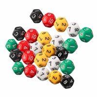 Magideal - 25 Piezas Dados Poliédricos D12 Acrílico Estilo Retro Artesanías Accesorios De Fiesta Dados De Juegos De Mesa Dados Multifacéticos Para Juegos De Rol