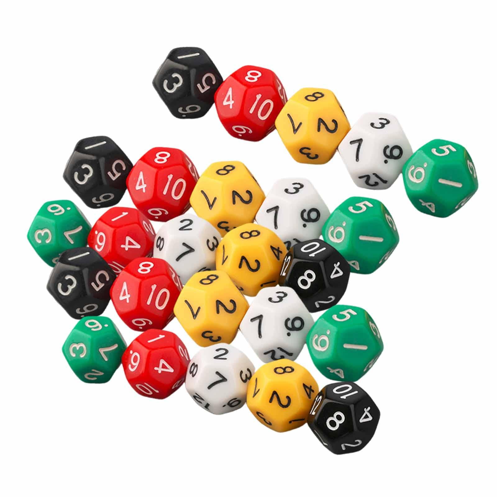Magideal - 25 Piezas Dados Poliédricos D12 Acrílico Estilo Retro Artesanías Accesorios De Fiesta Dados De Juegos De Mesa Dados Multifacéticos Para Juegos De Rol
