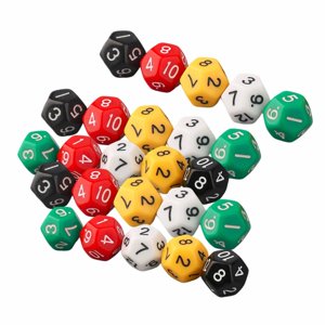 Magideal - 25 Piezas Dados Poliédricos D12 Acrílico Estilo Retro Artesanías Accesorios De Fiesta Dados De Juegos De Mesa Dados Multifacéticos Para Juegos De Rol