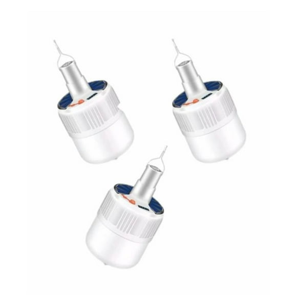 3 x Lámpara Led Solar Recargable Camping Usb Foco