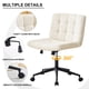 thumbnail image 5 of Silla giratoria Furnimart con patas entrecruzadas y ruedas, piel sintética blanca, 5 of 9
