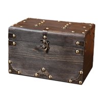 Magideal - Caja De Almacenamiento De Diseño Retro, Estuche Organizador De Joyas, Caja De Diseño Vintage Chino Multiusos, Del Tesoro De Madera Para Ceremoni Gris