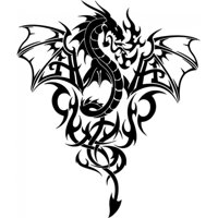 Rienda Libre Graphics - Decomural Fire Dragon Tribal Monster Ws-18464