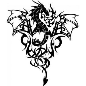 Rienda Libre Graphics - Decomural Fire Dragon Tribal Monster Ws-18464
