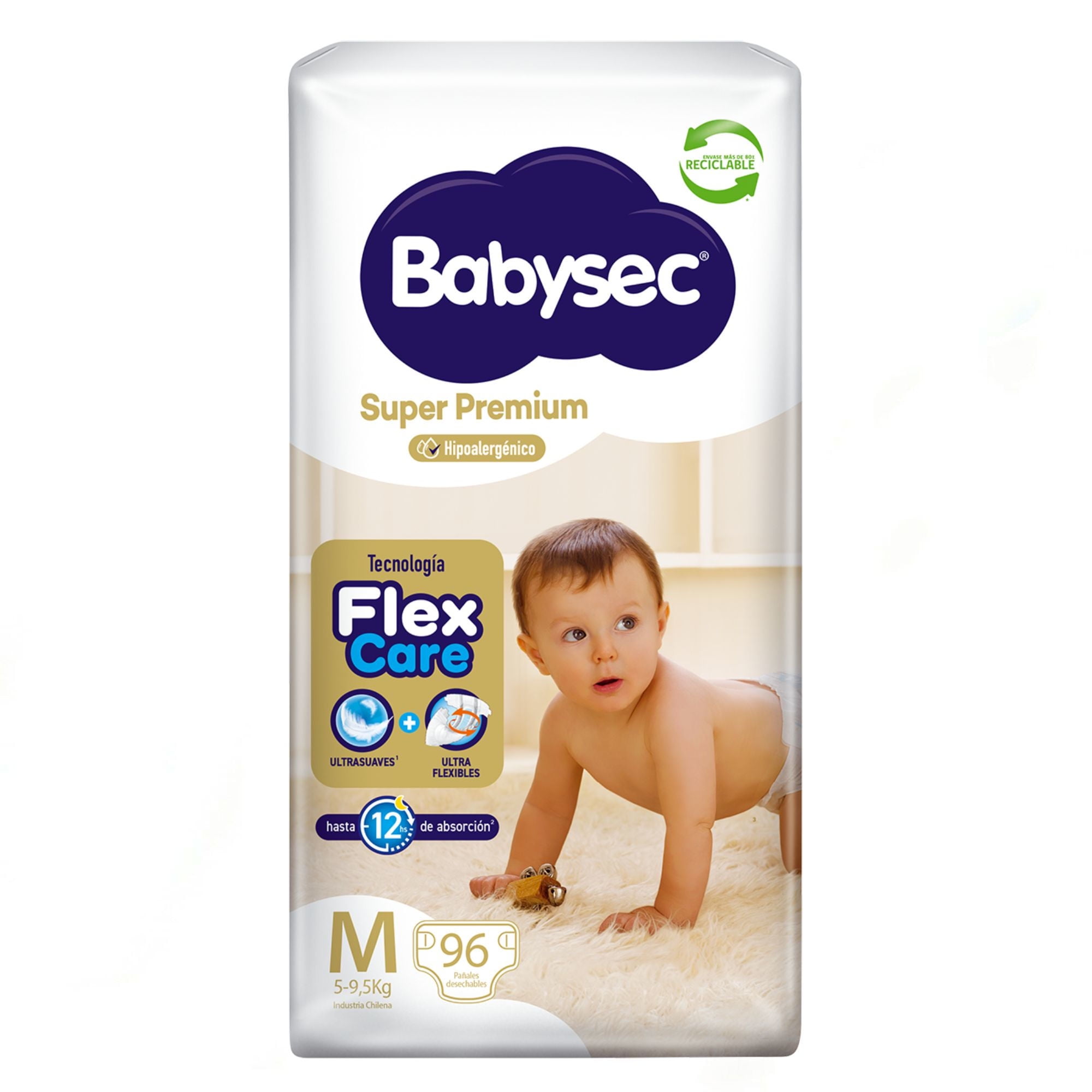 Pañales De Bebé Súper Premium M, 96 Un 96 Un Babysec