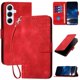 thumbnail image 1 of Funda Flip Premium Fibra de Carbono para Samsung Galaxy A26 con Soporte y Cierre Rojo, 1 of 6