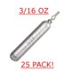 thumbnail image 2 of Peso de pesca Reaction Tackle 3/16 oz plateado, paquete de 25, 2 of 7