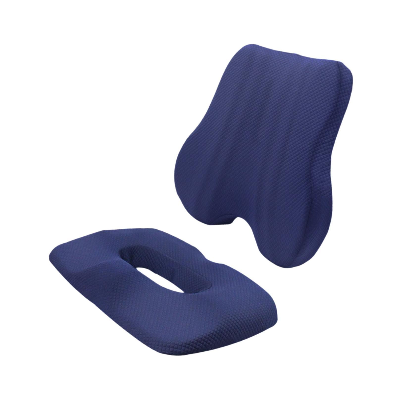 Ioensy - Cojín De Espalda Y Asiento Soft Back Support Para La Silla De Juego Del Asiento Del Automóvil Silla De Escritorio Azul