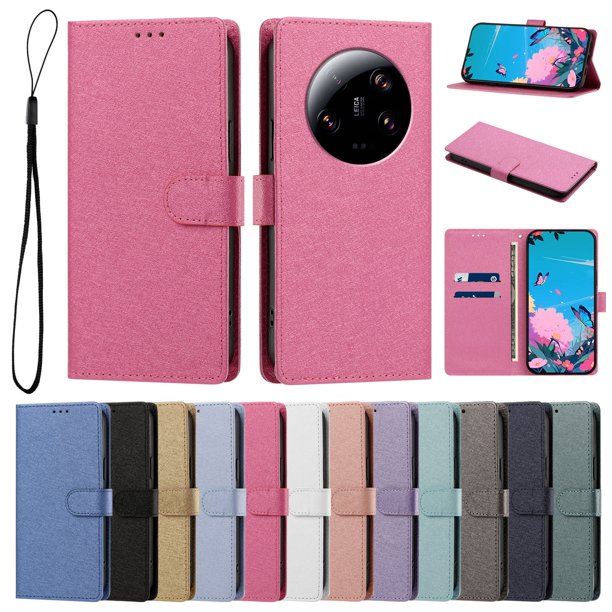 Cartera para Xiaomi 13 Ultra con Soporte y Correa, Rojo Rosa