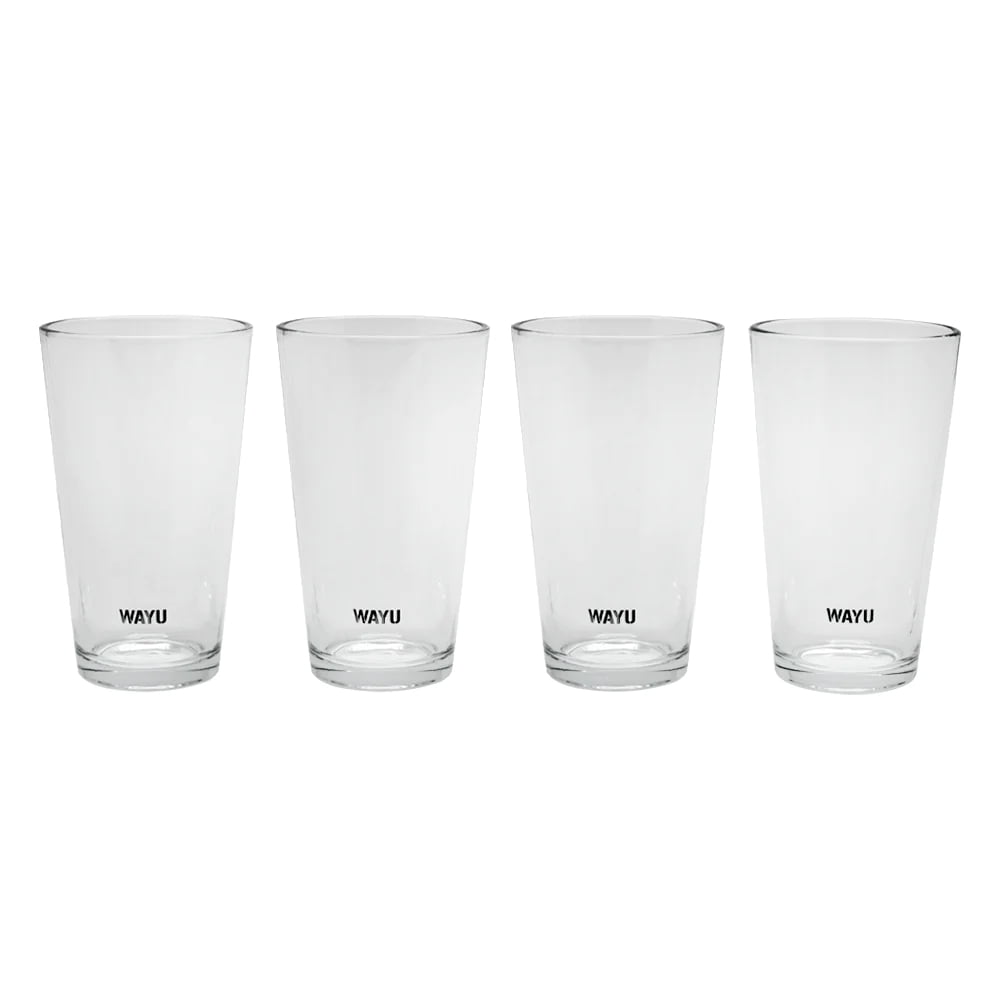 Disparo - Set 4 Vasos Wayu Vidrio Grueso 475ml Crystal Glass Bebida Jugo