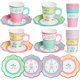 thumbnail image 1 of xo, Fetti 32 Tea Party 9 oz Cups and Saucers Set Garden Bird, 1 of 3