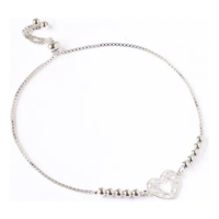 Genérico - Pulsera Plata 925 Corazón Geométrico Ajustable