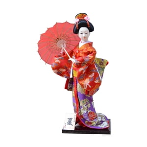 Magideal - Estatua De Escritorio De 12.0 In Con Kimono Japonés, Muñeca Geisha, Regalo, Decoración Étnica Popular, Figura Kabuki Asiática Para Tienda, Gabinete De Estilo E