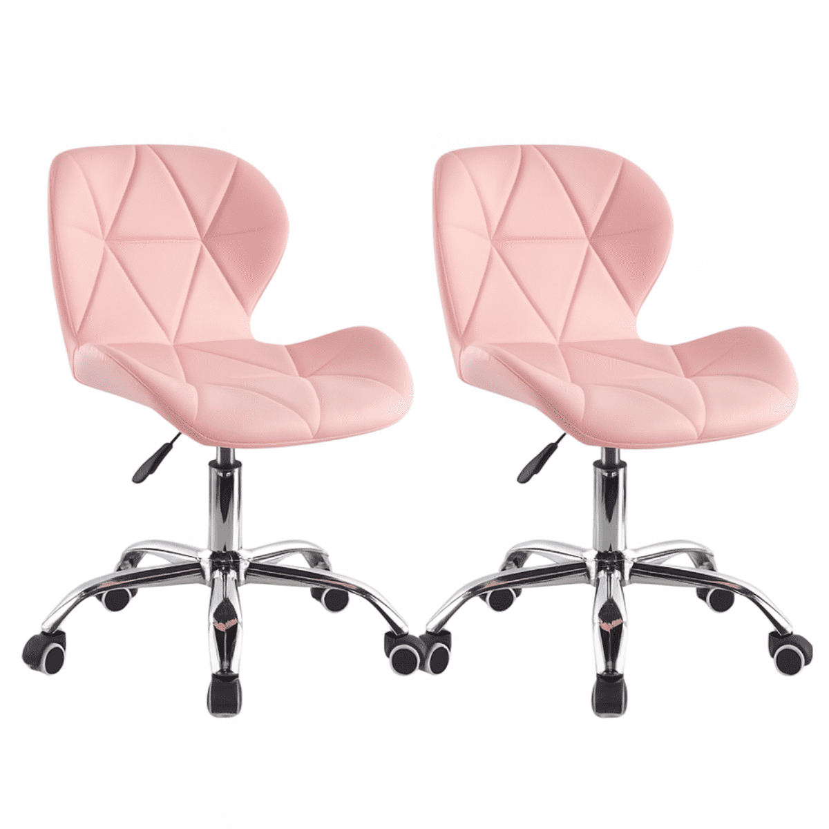 Moboi - Pack 2 Sillas De Escritorio Mariposa Giratoria Acolchada Rosa