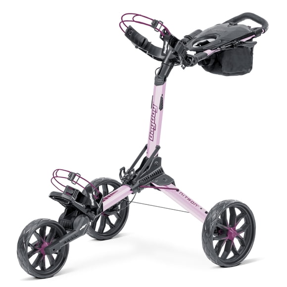 Bolsa para carrito de golf para niños Nitron, rosa y vino, se abre automáticamente en la parte super
