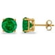 thumbnail image 1 of Aros Paris Jewelry 2 Ct Round Emerald Stud 14k Yellow Gold, 1 of 3