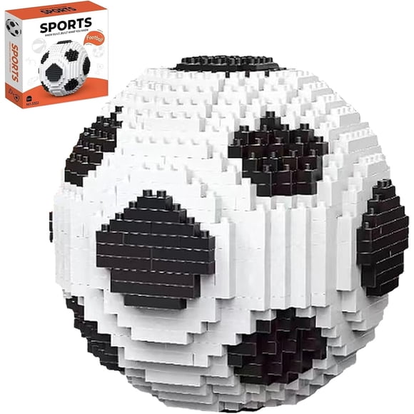 Set Bloques Micro Mini Pelota Fútbol Negro Blanco