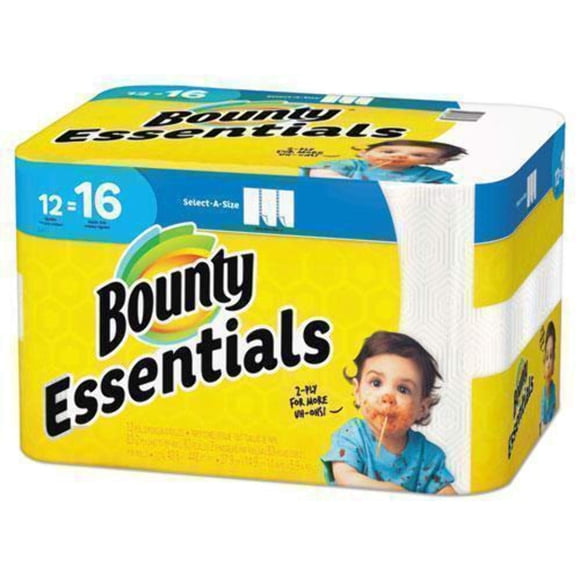 Toallas de Papel Bounty Essentials 2 Capas 83 Hojas 12 Rollos