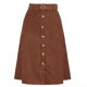 thumbnail image 1 of INSPIRE CHIC Falda Midi de Pana de Cintura Alta para Mujer, Línea A, con Botones al Frente, Plisada, con Cinturón y Bolsillos, Marrón Oscuro XL, 1 of 6