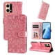 thumbnail image 1 of Funda tipo cartera FOXDOCK para OPPO Reno 7 4G , diseño girasol en relieve, cuero PU, cierre magnético, soporte y tarjetero, 1 of 5