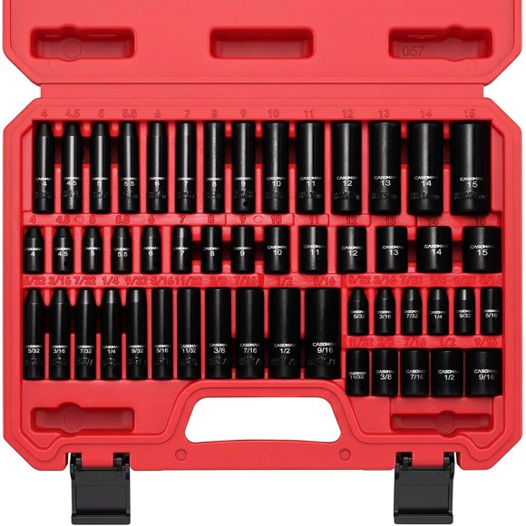 CASOMAN Juego de dados de impacto Master de 1/4 de pulgada, 50 piezas, 6 puntas