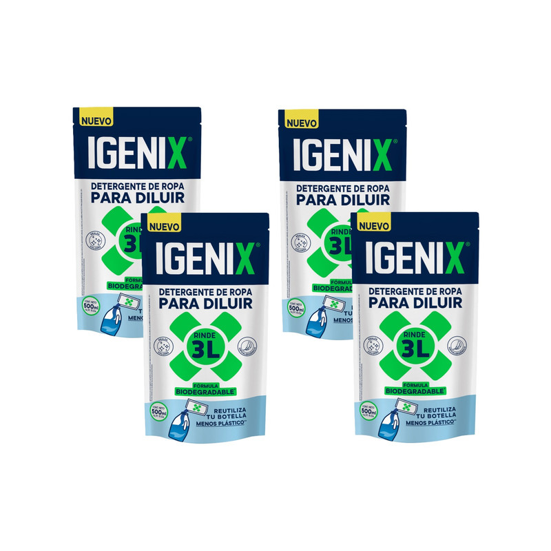 Pack 4X Detergente De Ropa P.Diluir Igenix Dp 500Ml