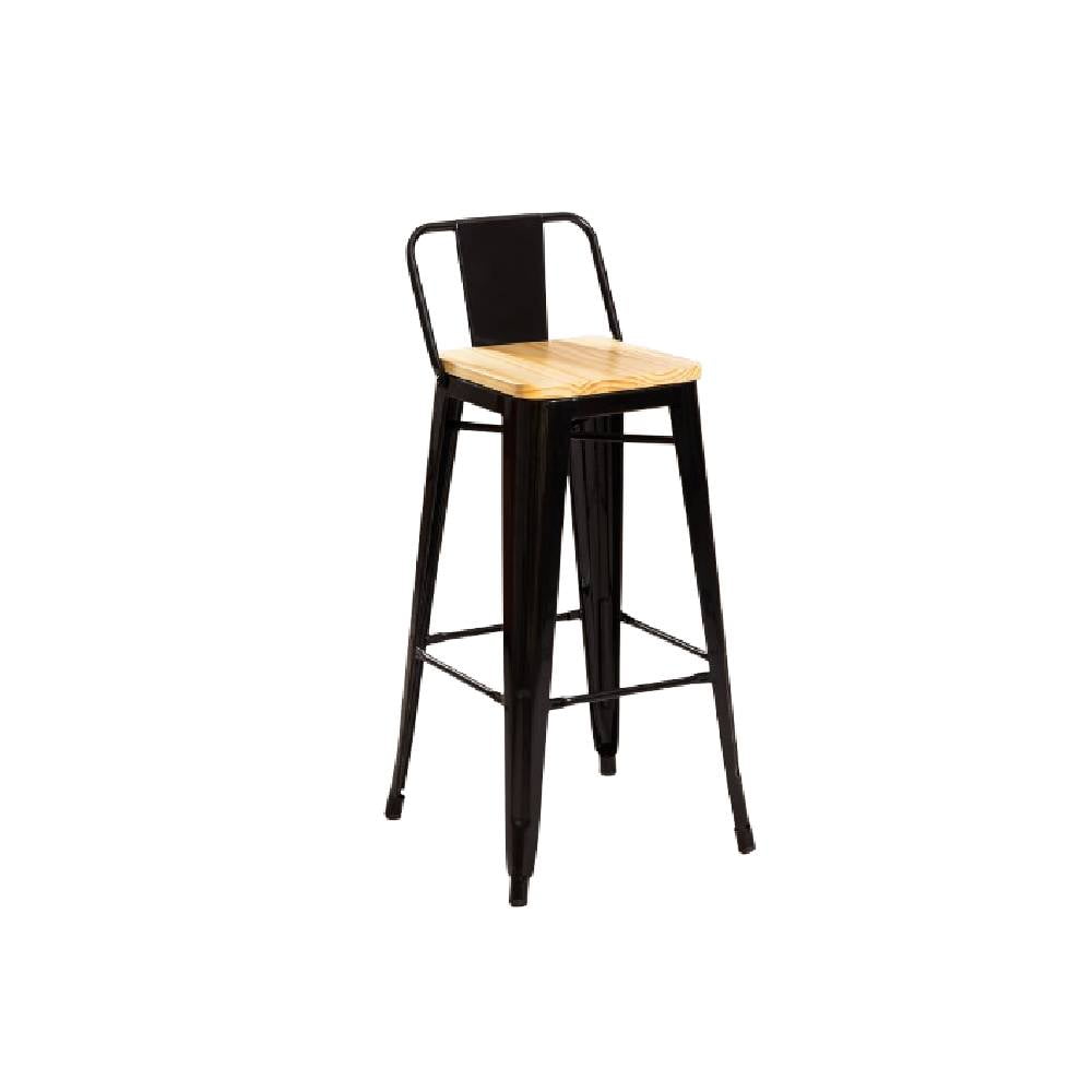 Moad - Taburete Tolix Negro Wood 66cm