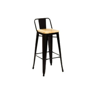 Moad - Taburete Tolix Negro Wood 66Cm