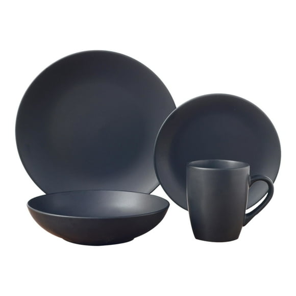 Juego de Loza 16 piezas ceramica color negro, 1 un