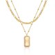 thumbnail image 1 of Collar TONTMY STUDIOS chapado en oro de 14 quilates para mujer con la letra M, 1 of 7