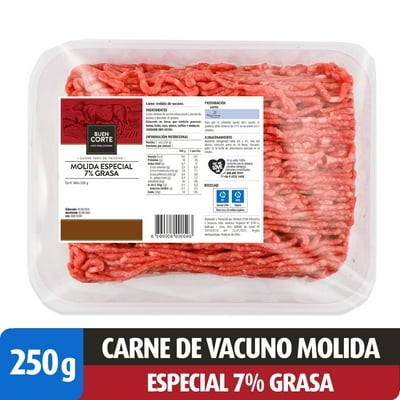 Carne Molida De Vacuno Especial 7% Grasa Bandeja 250 G El Buen Corte