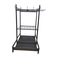 Ioensy - Organizador De Herramientas De Jardín, Soporte De Almacenamiento, Taller En Casa, Cobertizo, Estante De Acero Para Herramientas De Jardín Sin Ruedas