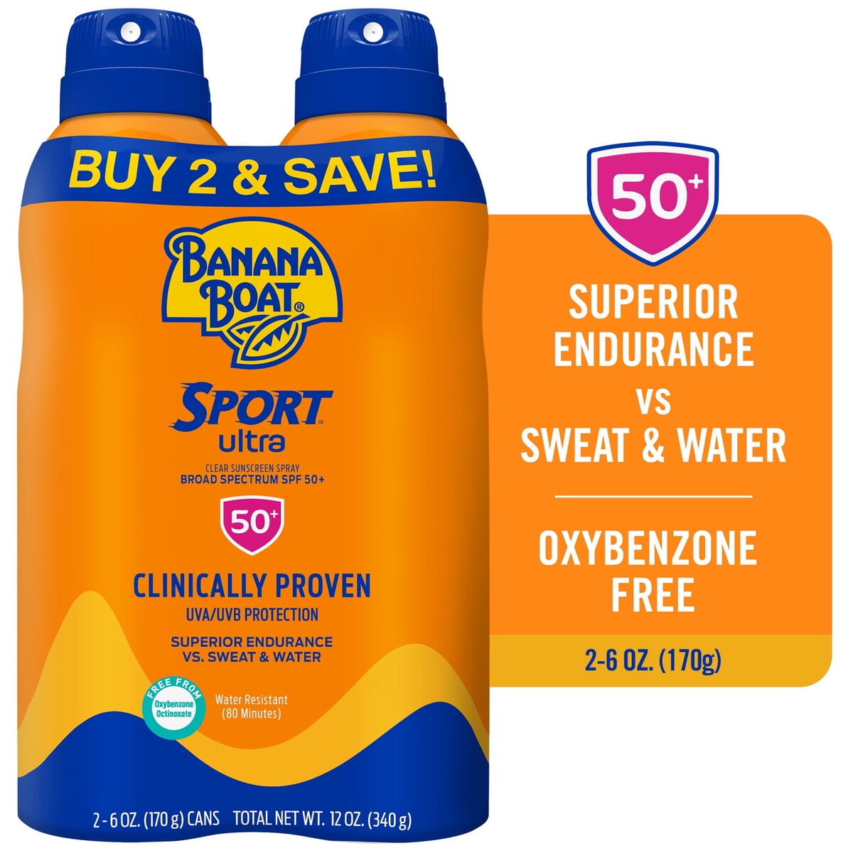 Bloqueador Solar Banana Boat Sport Ultra Spray Spf 50 Pack 2x170g