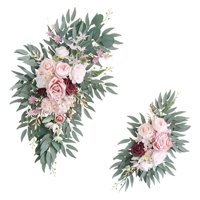 Magideal - 2X Flor De Rosa Artificial Botín Boda Arco Flor Botín Mesa Centro De Mesa Colgante Flor Artificial Hecha A Mano Decoración De Arco Para Mesa De Pared