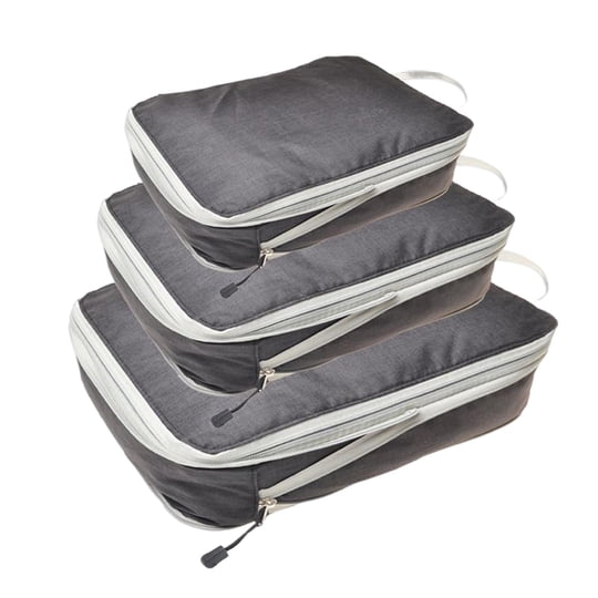 Uucntr - Organizador De Equipaje Impermeable De 3 Piezas, Bolsas De Almacenamiento De Ropa Ligeras, Color Negro
