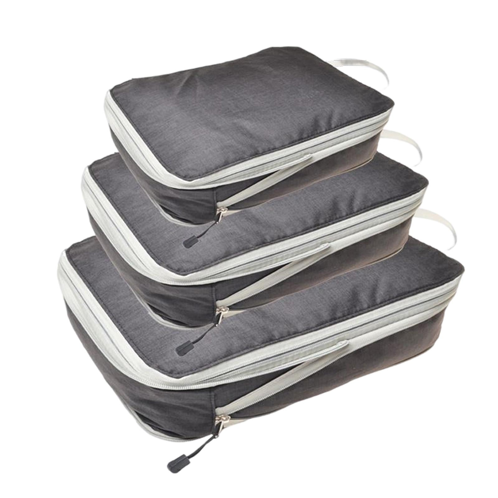 Uucntr - Organizador De Equipaje Impermeable De 3 Piezas, Bolsas De Almacenamiento De Ropa Ligeras, Color Negro