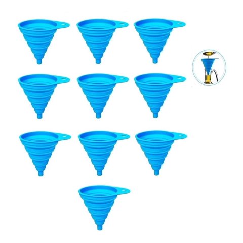 Genérico - Pack X10 Embudo Plastico Embudo De Silicona Plegable Embudo