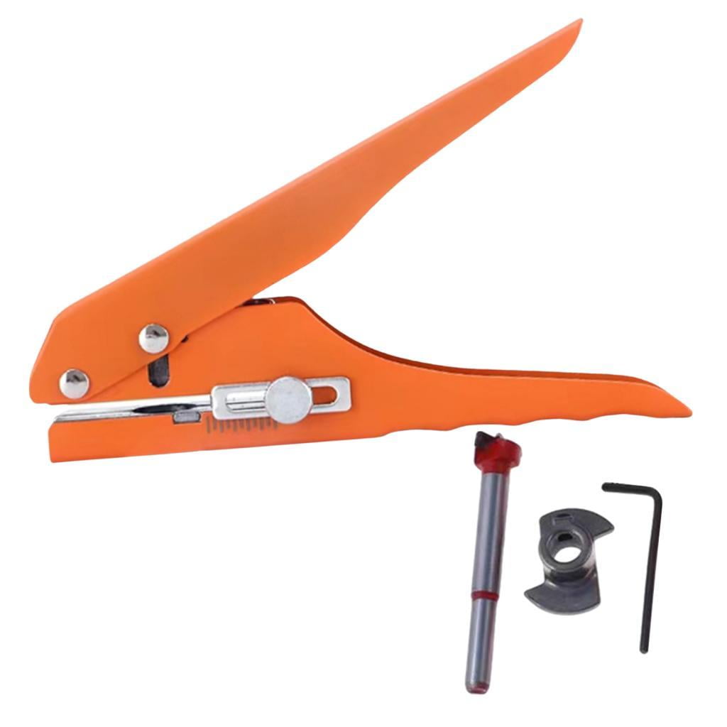 Bothyi - Perforadora De Un Solo Orificio Con Escala Ajustable Para Tarjeta De Pvc, Película Dura, Chapa De Madera, 15mm Con Broca