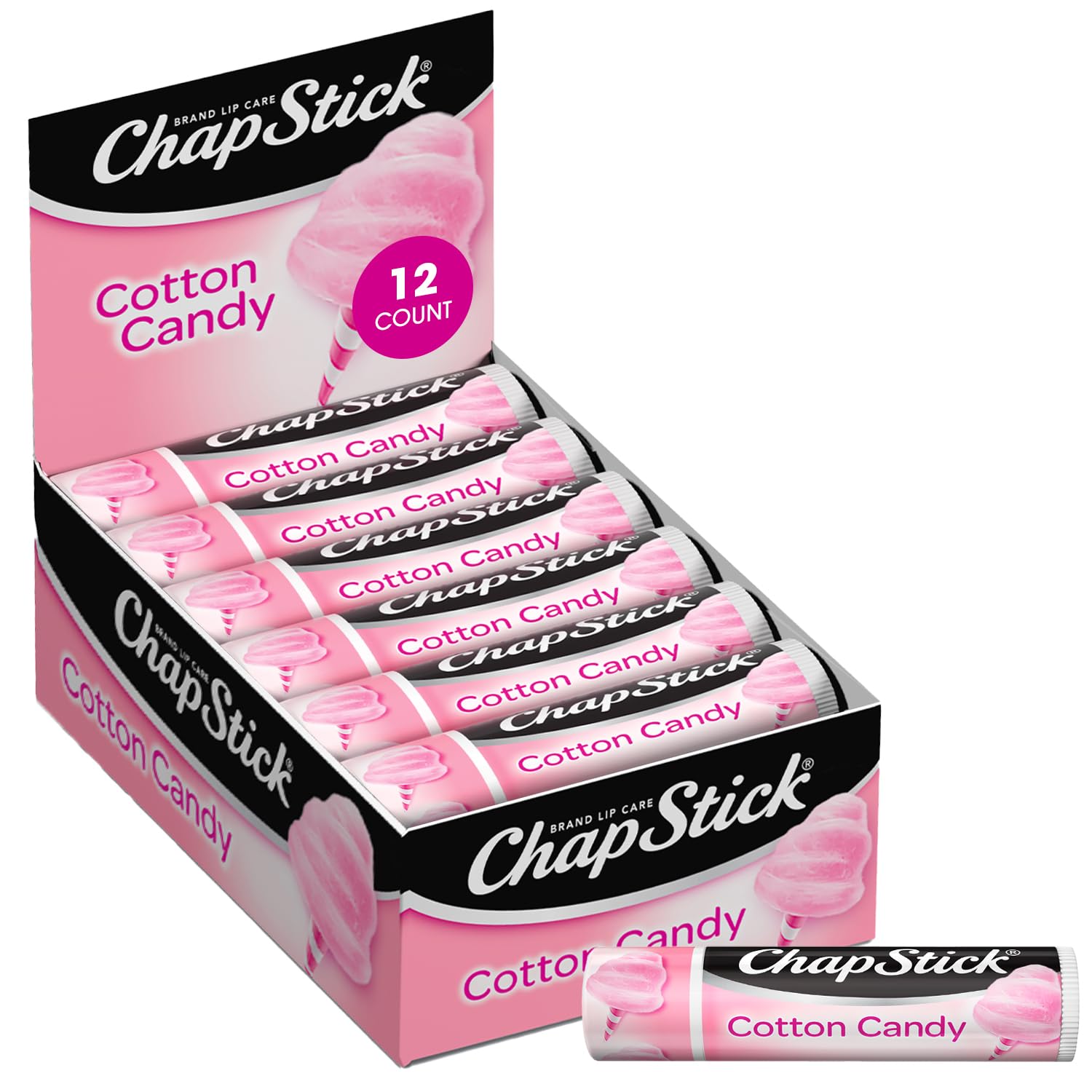 Crema Hidratante Para Labios Chapstick Cotton Candy, Paquete De 12