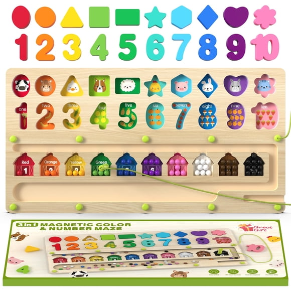Laberinto magnético de números en color Airbition de Montessori Toys, más de 3 años