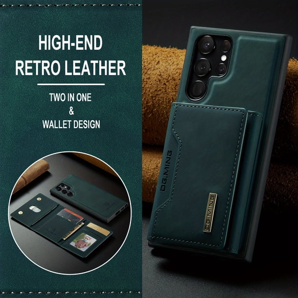 Wallet Case For Samsung Galaxy S23 Ultra / S23 / S23 Plus With Card Holder,Detachable Magnetic Faux Leather Kickstand Case With 8 Card Slots,Shockproof Cover