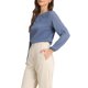thumbnail image 4 of INSPIRE CHIC Blusa de Chifón para Mujer de Regreso a Clases Cuello con Abertura Manga con Apliques Elegante Top de Trabajo XL Azul, 4 of 6