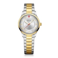 Reloj City Classic Correa Bicolor Dial Plateado Wenger Mujer