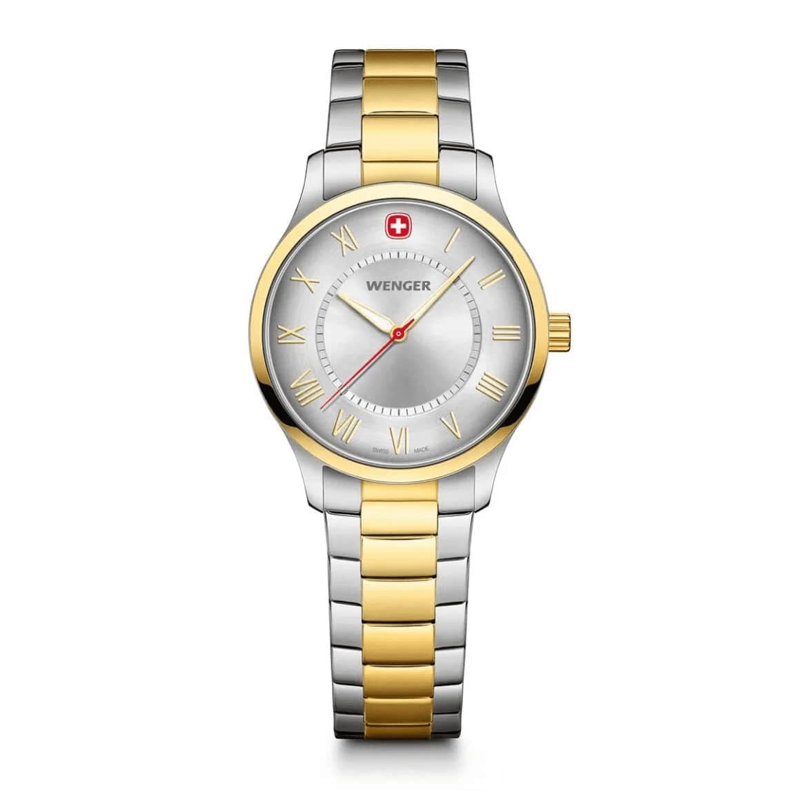 Reloj City Classic Correa Bicolor Dial Plateado Wenger Mujer