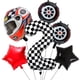 thumbnail image 1 of Set de decoración con globos a cuadros para fiesta temática de 2 coches de carreras, 1 of 7
