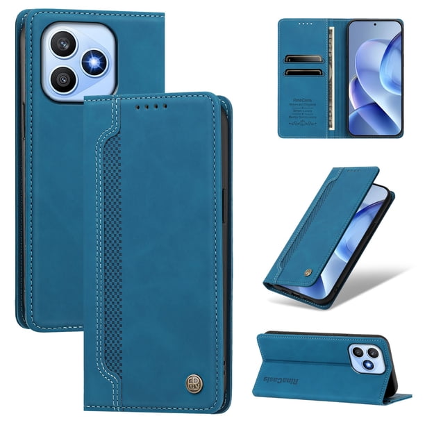 Funda Billetera para Honor X8d 4G Imán y Resistente Azul