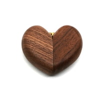 Xusx111 - En Forma De Corazón Delgado Anillo De Compromiso Secreto Caja De Madera Tamaño De Bolsillo Discreto Para La Ceremonia De Boda Propuesta De Compromiso Anillo Portador Ideas