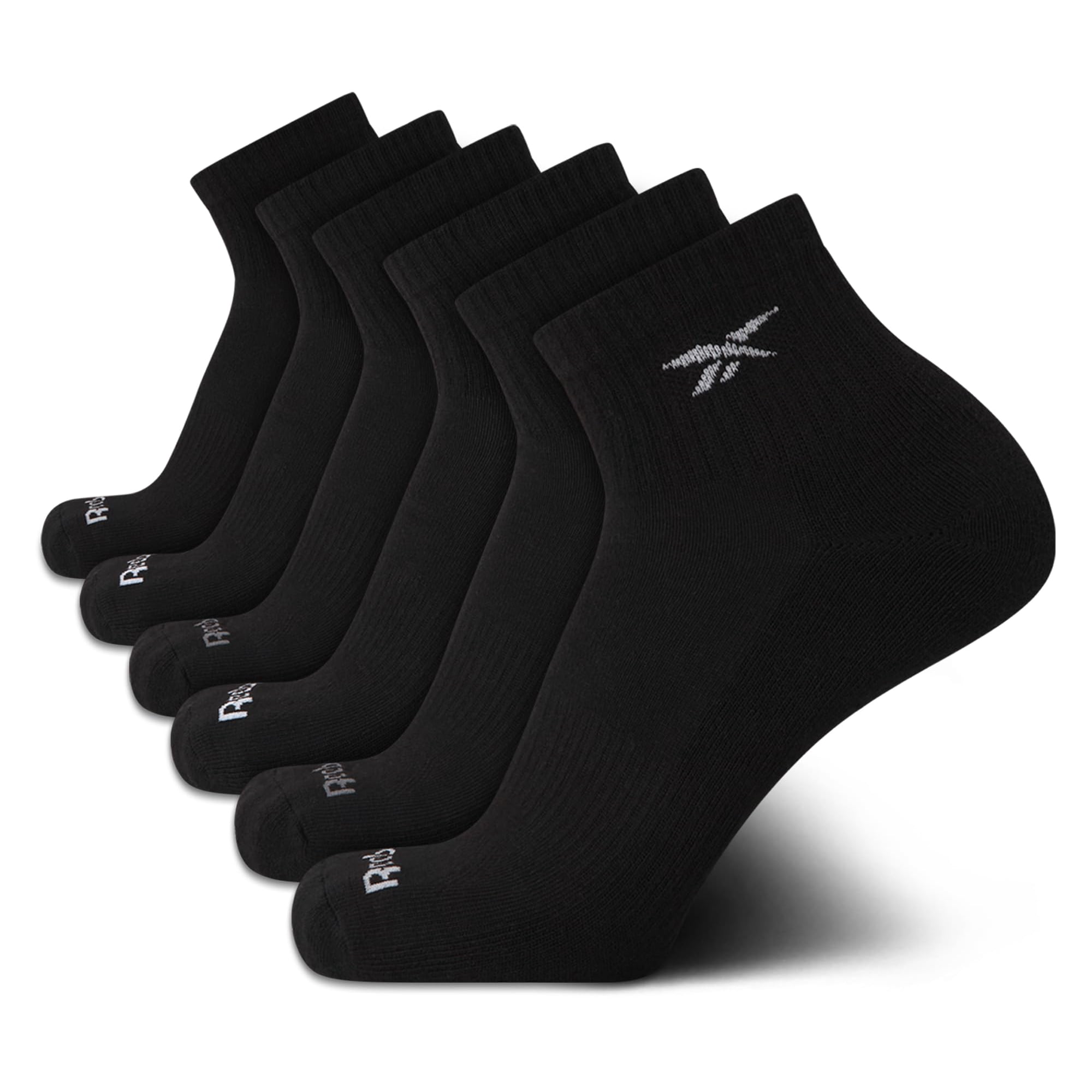 Pack De 6 Calcetines Quarter Reebok Para Hombre, Tallas 6-12.5, Color Negro Moderno